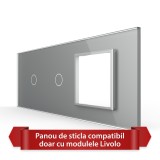 Cumpara ieftin Panou din sticla Livolo pentru 2 intrerupatoare simple si priza, 6/7M