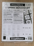 Set 5 folii Optima pentru 12 monede in cartonase 50x50 mm