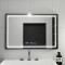 Oglinda LED Rectangulara, 100x80cm, Verite Majeste Noir MotionGlow Marcello, Sistem Dezaburire, Ceas &amp; Termometru, Dimabila ModernLight Concept