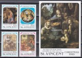 St. Vincent 1989 - Crăciun - Picturi ale unor artiști italieni, Serie scurta + Colita, MNH
