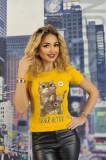 U836-9 Tricou casual cu imprimeu pisici