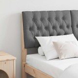vidaXL Tăblie tapițată Gri &icirc;nchis 140 cm Lemn de pin masiv 879340