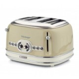 Prajitor de paine Ariete, 0156 Vintage, 1600 W, 4 Felii, crem/beige