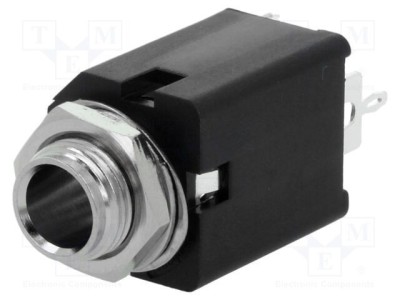 Conector Jack 6,3mm Soclu Mamă Mono Piste 2 Drept THT AMPHENOL foto