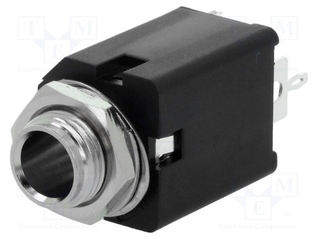 Conector Jack 6,3mm Soclu Mamă Mono Piste 2 Drept THT AMPHENOL