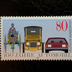 GERMANIA 1986 ANIVERSARE , AUTOMOBIL , TIMBRU NESTAMPILAT