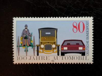 GERMANIA 1986 ANIVERSARE , AUTOMOBIL , TIMBRU NESTAMPILAT foto