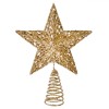 Stea Brad 3D Glitter, Metal și Plastic, Culoare Auriu, 33cm, Oem