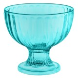 Pahar cu picior pentru inghetata,plastic,turcoaz,350 ml, Oem