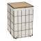 Coș pentru Rufe, Model Metalic, Capac din Bambus, Culoare Bej, Dimensiuni 40x30x60cm, Capacitate 72L