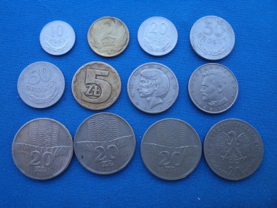 LOT ANII 70 ,VALORI DIFERITE ,ANI DIFERITI / POLONIA 12 BUCATI foto