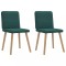 Gossi scaune de bucatarie, 2 buc., verde inchis, material textil