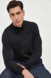 Cumpara ieftin North Sails pulover din amestec de lana barbati, culoarea negru, light, cu turtleneck