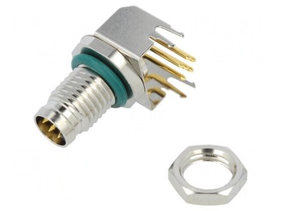 Conector M8 Tată 6 PIN 90&amp;deg; PCB 1,5A foto