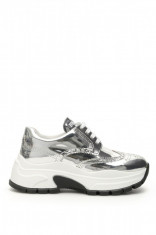 Adidasi dama Prada, Prada metallic calfskin sneakers 1E621L 74B F0118 Argintiu foto