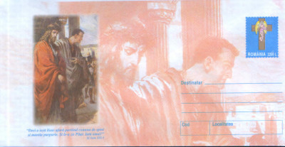 Intreg postal plic nec 2001- Pictura religioasa - Iisus Hristos foto