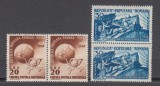 ROMANIA 1949 LP 255 ANIVERSAREA A 75 DE ANI UPU PERECHE SERII MNH