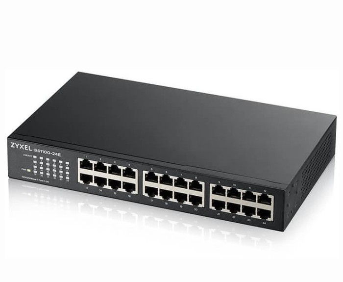 SWITCH ZYXEL, porturi Gigabit x 24, rackabil, &quot;GS1100-24E-EU0103F&quot; (timbru verde 2 lei)