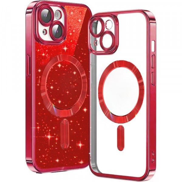 Husa MagSafe pentru Apple iPhone 13, Techsuit, Luxury Glitter, Rosie