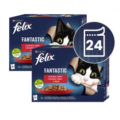 FELIX Fantastic selecție de pliculețe delicioase cu pui, vită, iepure și miel 24 x 85 g foto