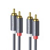 Cablu Audio 2 x RCA - 2 x RCA UGREEN AV104, 1.5m, Gri