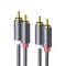 Cablu Audio 2 x RCA - 2 x RCA UGREEN AV104, 1.5m, Gri