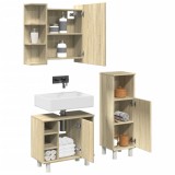 Gossi set mobilier de baie, 3 piese, stejar sonoma, lemn prelucrat
