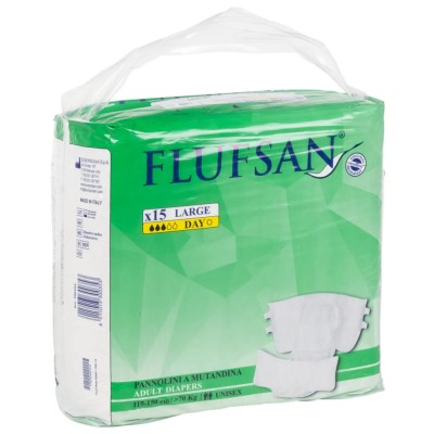 Flufsan Scutece pentru adulți de unică folosință, 15 buc., mărimea L foto