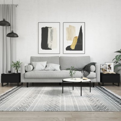 vidaXL Măsuțe de cafea, 2 buc., negru, 50x46x35 cm, lemn prelucrat 830879 foto