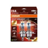 Cumpara ieftin Set 2 Becuri Auto Halogen OSRAM H4, 12V, 60/55W, Night Breaker +220%, P43t