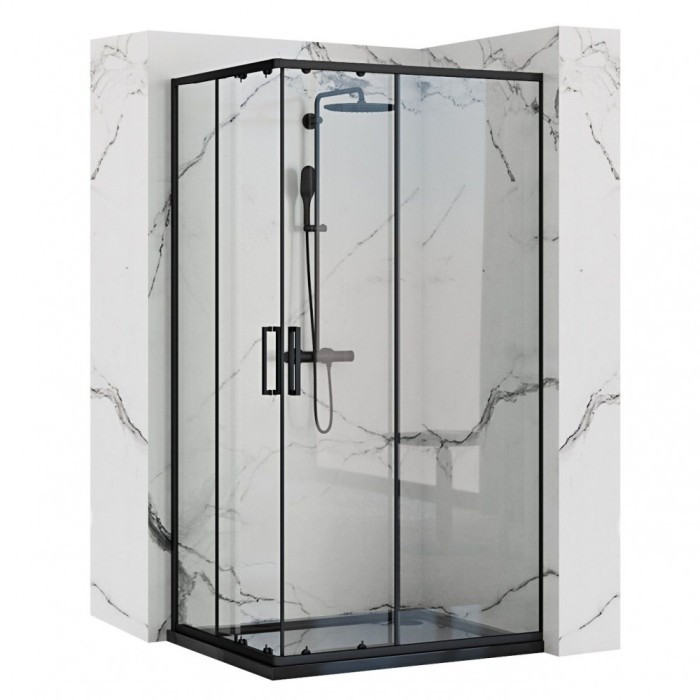 Cabina de dus Rea Punto negru 80x100 cm