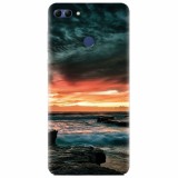 Husa silicon pentru Huawei Y9 2018, Dramatic Rocky Beach Shore Sunset