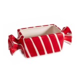 Bol Acadea ceramica rosie alba cm 22,5 x 9 x 7,5 H
