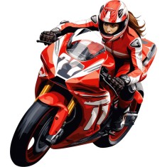 Sticker decorativ, Motocicleta, Rosu, 68 cm, 1336STK-8