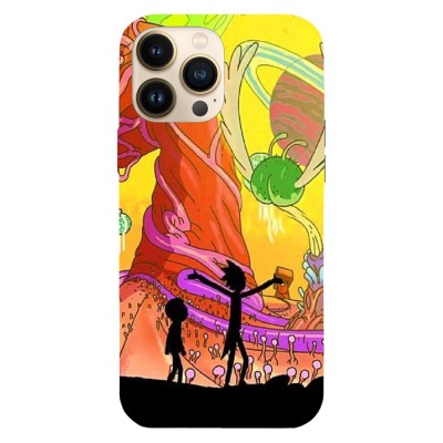 Husa compatibila cu Apple iPhone 15 Plus model Rick and Morty alien planet, Silicon, TPU, Viceversa foto