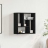 Gossi raft de perete stejar negru 45x16x45 cm lemn prelucrat