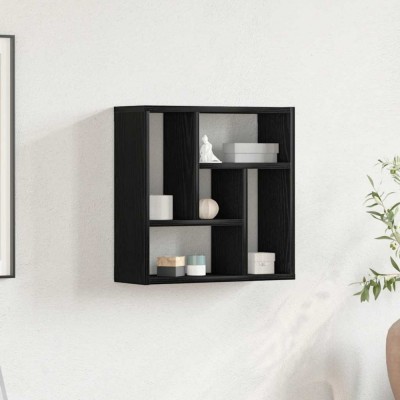Gossi raft de perete stejar negru 45x16x45 cm lemn prelucrat foto