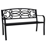 Cumpara ieftin Banca gradina metal negru Venda 127x60x85 cm