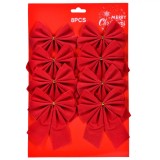 Set Fundițe Decorative Crăciun, 8 Bucăți, Culoare Roșie, Dimensiuni 10x13cm, Oem