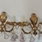 Superb set de aplice antice in stil francez din bronz masiv și cristal