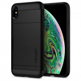 Husa Silicon Spigen Slim Armor, Apple iPhone Xs Max, Negru Blister