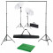 vidaXL Kit studio foto cu fundal, lampi ?i umbrele