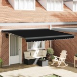 VidaXL Cortina Retractabilă Negru 400 &times; 300 cm Material textil, Metal 3330604