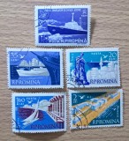 Lot 5 Timbre Romania 1959-1960 Spargatorul de Gheata Lenin Litoral Constanta Mamaia Eforie Tomis Stampilate - RO1
