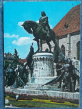 676 - Cluj-Napoca , Statuia lui Matei Corvin, de Ioan Fadrusz / circulata, Necirculata, Fotografie