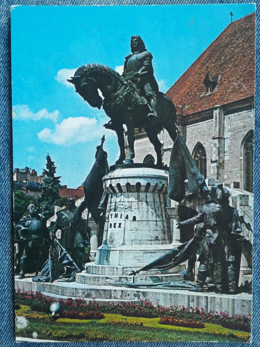 676 - Cluj-Napoca , Statuia lui Matei Corvin, de Ioan Fadrusz / circulata