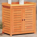 Cumpara ieftin Masă de plantare cu rafturi maro 82,5x50x86,5 cm lemn masiv pin