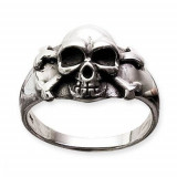 Inel argint Craniu de pirat R4003 (Marime inele - EU: 62 - diametru 19.8 mm)