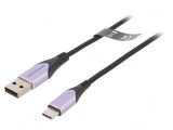 Cablu USB 2.0 USB-A la USB-C 1.5m Negru, Vention
