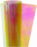 Folie Autoadeziva Pentru Geam Cu Protectie Solara UV, Rosu Neon, Model Cameleon Holografic Rosu, Calitate Premium, Dimensiune 200 x 60 cm CBD CORAL BE
